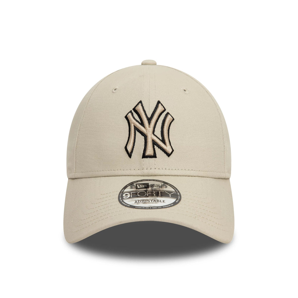 New York Yankees Team Outline Cream 9FORTY Adjustable Cap