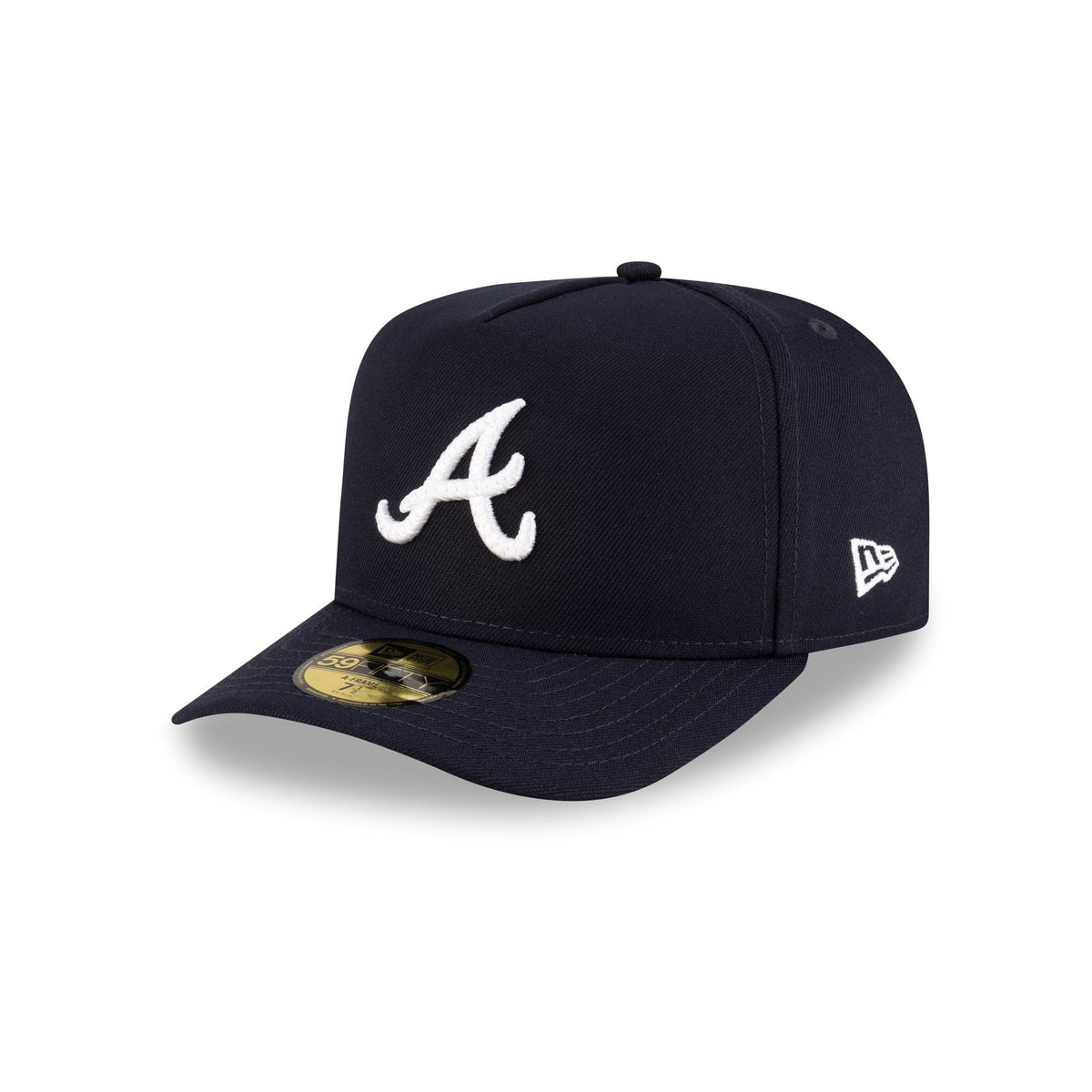 Atlanta Braves Script Safety Pin 59FIFTY A-Frame Fitted Hat