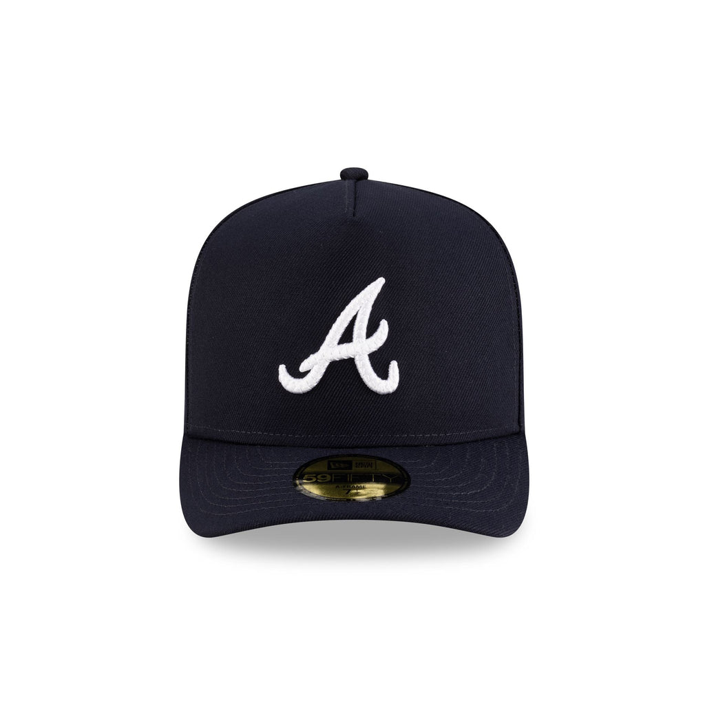 Atlanta Braves Script Safety Pin 59FIFTY A-Frame Fitted Hat