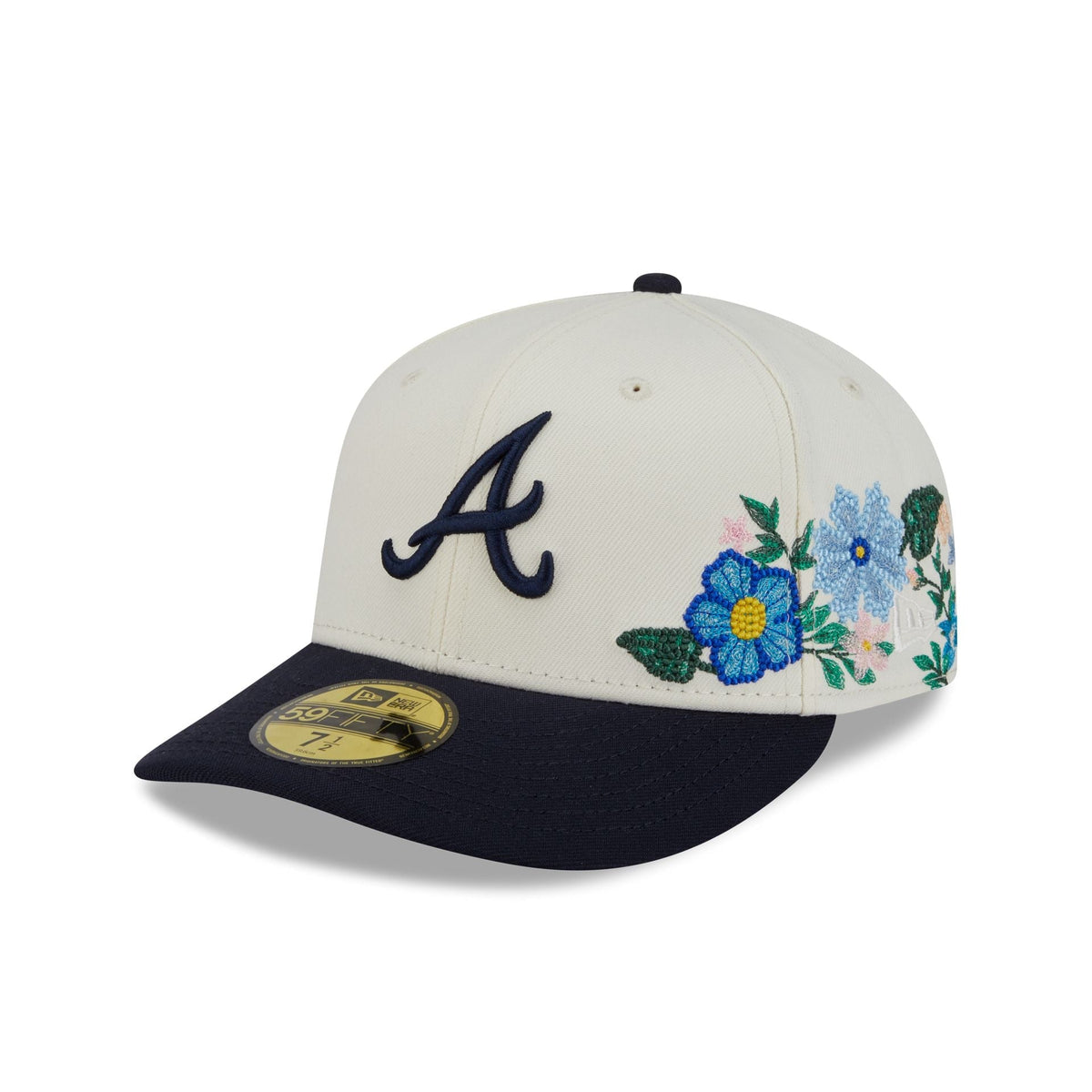 Atlanta Braves Tonal Florals White 59FIFTY Fitted Hat