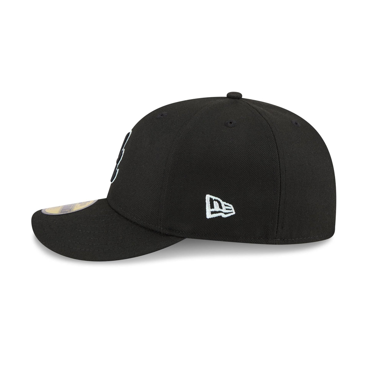Atlanta Braves Black Pre-Curve 59FIFTY Fitted Hat