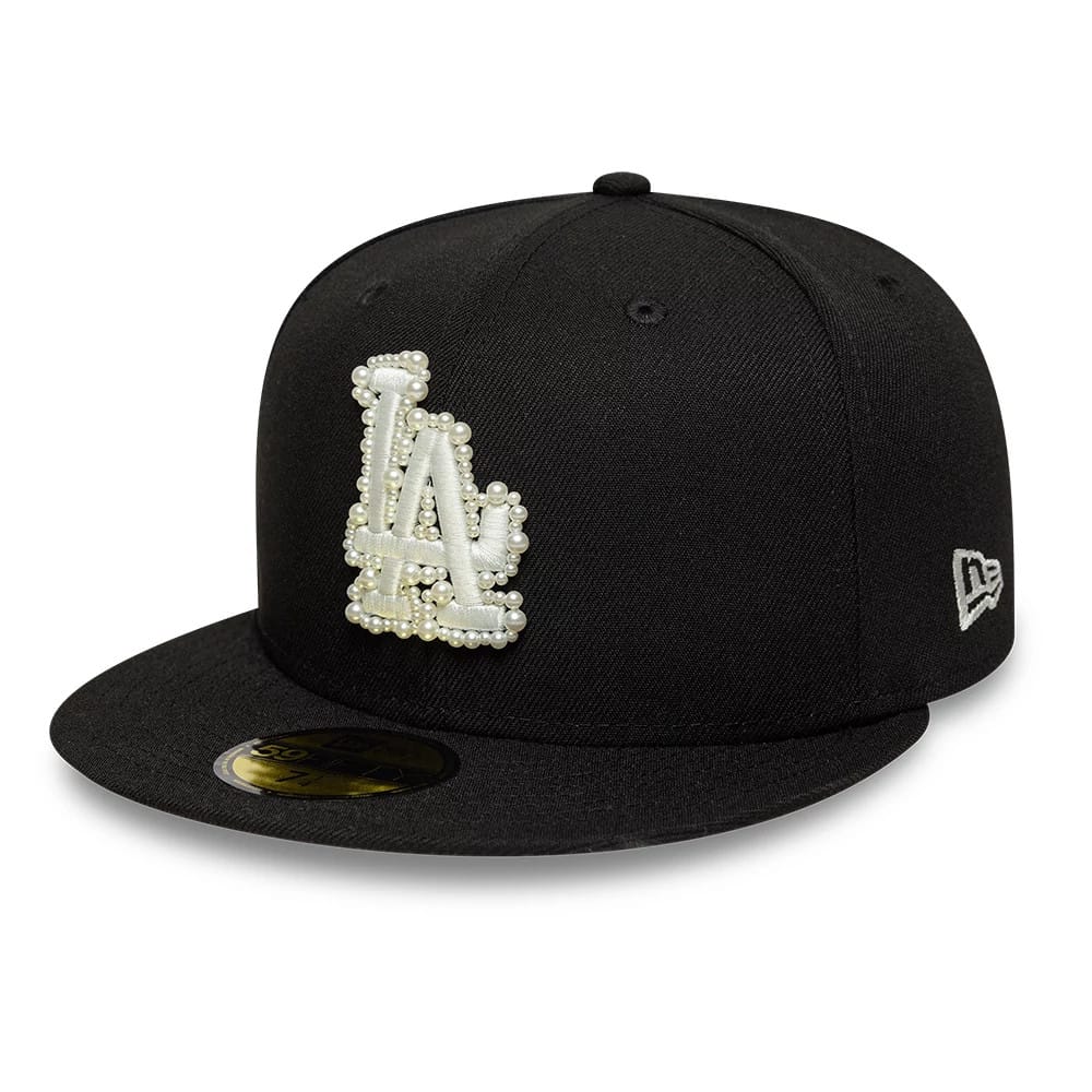 LA Dodgers MLB Faux Pearl Black 59FIFTY Fitted Cap