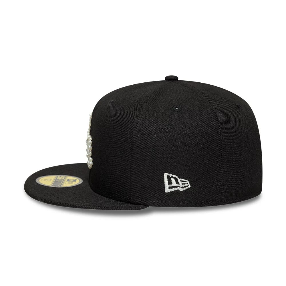 LA Dodgers MLB Faux Pearl Black 59FIFTY Fitted Cap