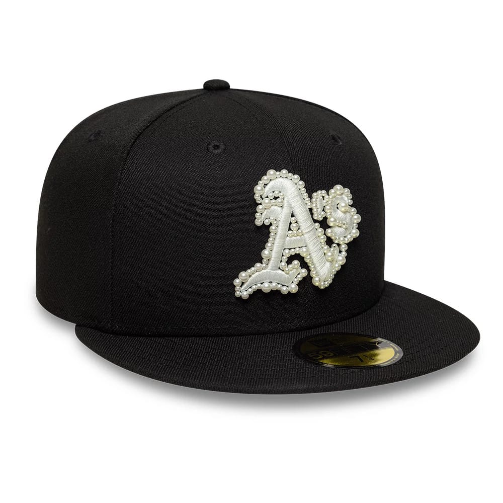 Oakland Athletics MLB Faux Pearl Black 59FIFTY Fitted Cap