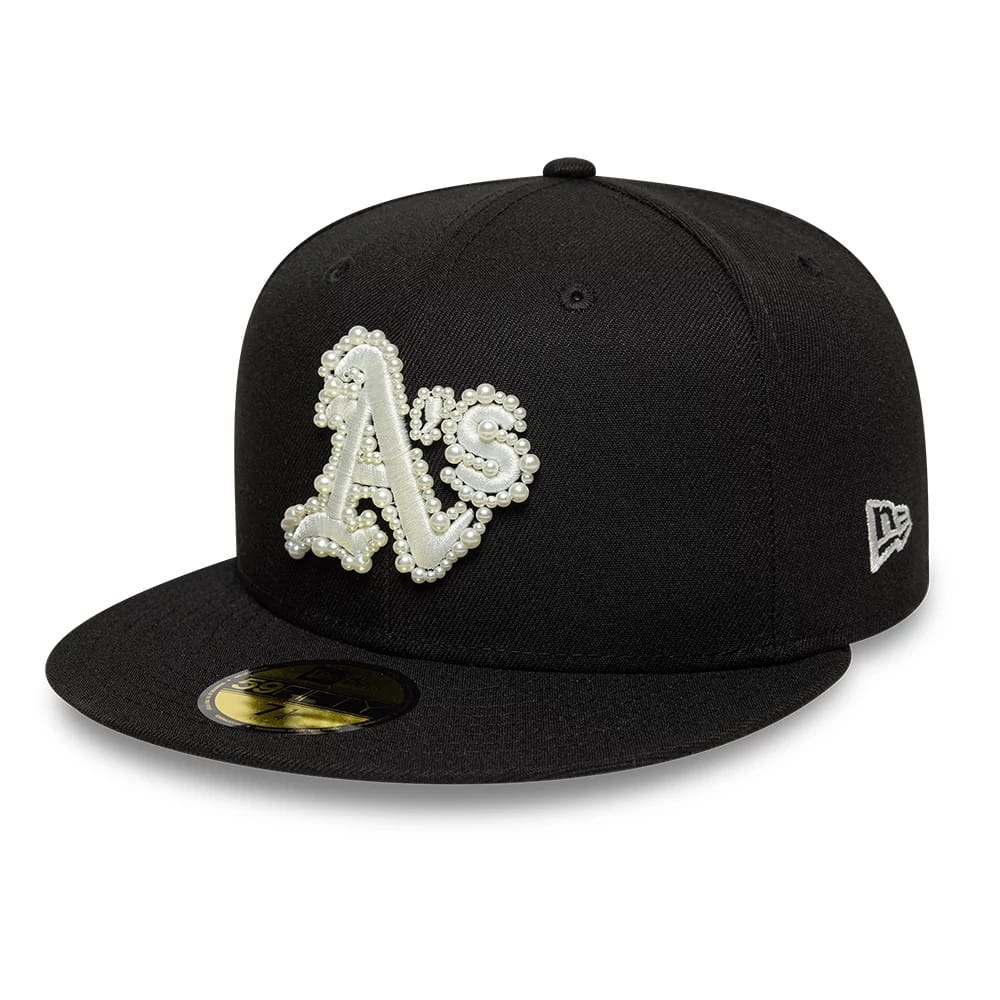 Oakland Athletics MLB Faux Pearl Black 59FIFTY Fitted Cap