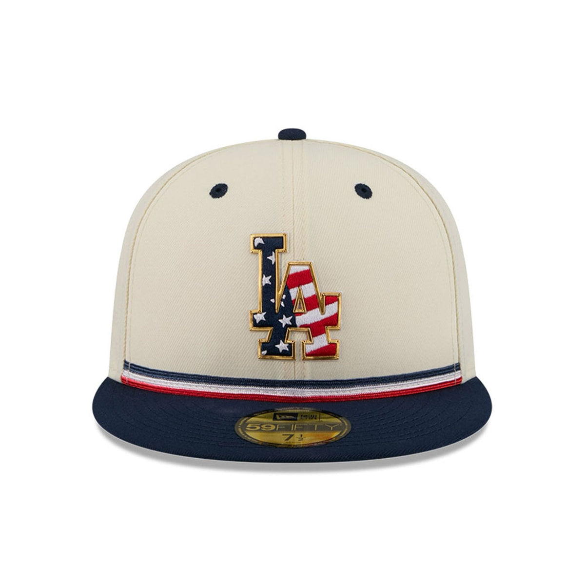 LA Dodgers MLB 4th Of July 2026 Cream 59FIFTY Fitted Cap
