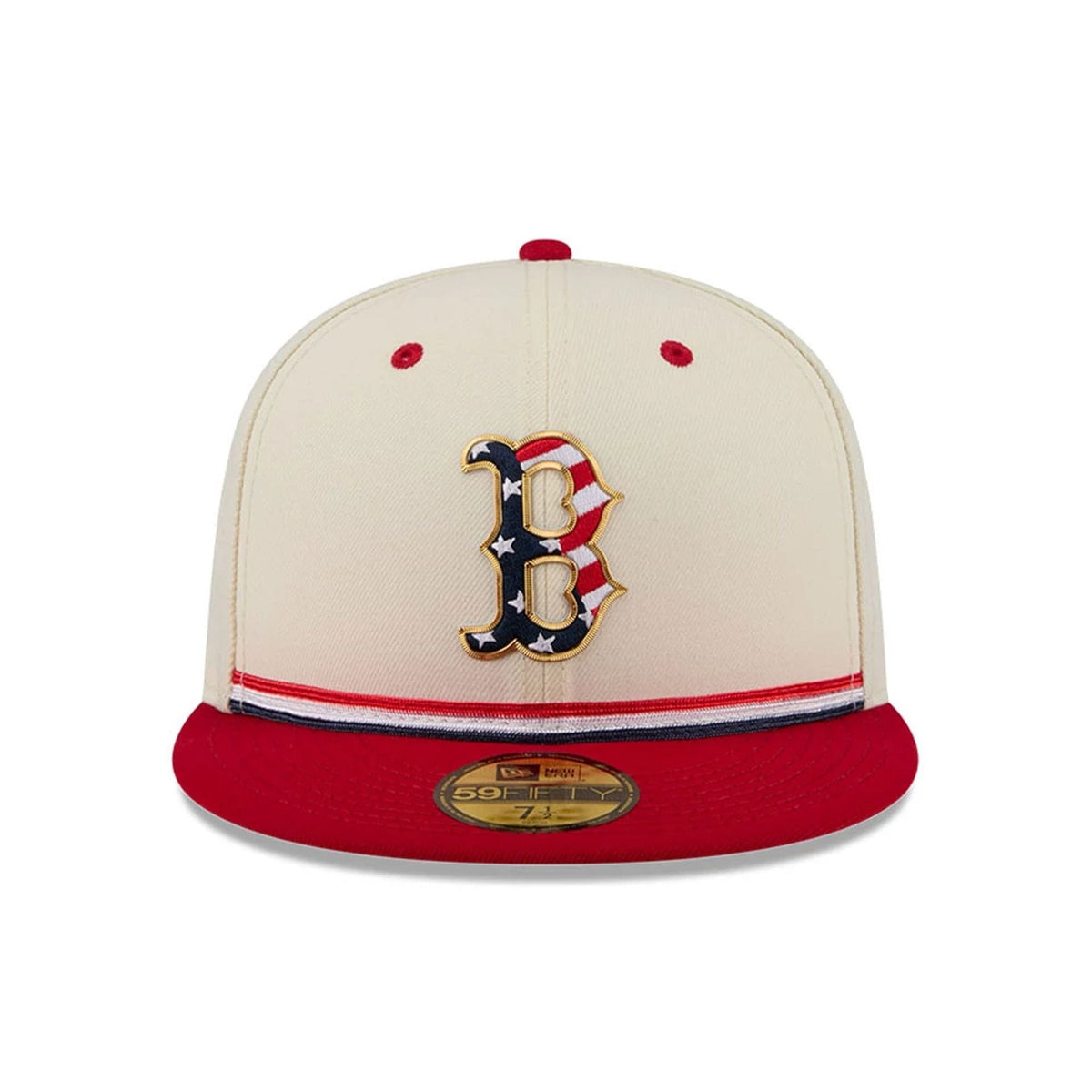 Boston Red Sox MLB 4th Of July 2026 Cream 59FIFTY Fitted Cap