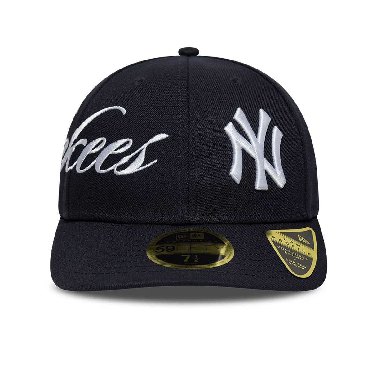 New York Yankees MLB Side Script Navy Low Profile 59FIFTY Fitted Cap